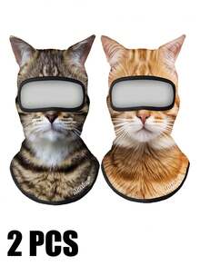 Musion 1/2/3pcs 3D Cat Ski Balaclava Sheisty Face Mask With Ears - Multicolor - View 18