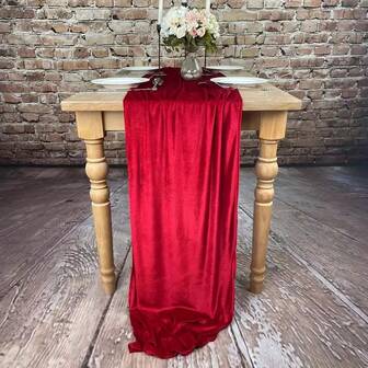1pc Christmas Luxurious Velvet Table Runner 10ft Wedding Reception Decorations 20 X 120 Inch Soft Velvet Fabric, Table Linen Overlay Wedding Table Runners Thanksgiving Wedding Ceremony Reception Table Decorations Home Decor Christmas Decorations Room Decor