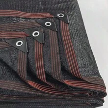 Cubierta de protección solar de invernadero de invernadero de UV, protector solar, prueba de UV, lona de malla negra, arandela reforzada, adecuada para jardín, invernadero de plantas, terraza y pabellón Sunnnet,Tamaño: 4*6m,5*6m - Negro - Ver 5