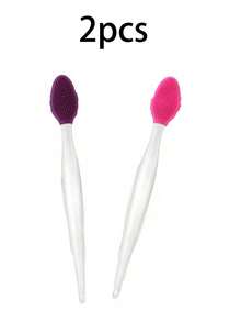 3件5件10件随机颜色唇部磨砂刷双面硅胶去角质工具迷你柔软唇刷清洁器男女淡化暗沉嘴唇更顺滑丰满嘴唇 - 彩色 - 查看 8