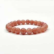 Pulsera bohemia de cuentas multicolor de 8 mm con cuarzo rosa natural y piedras de berilo | Pulsera de cristal curativo con cordón elástico | Equilibrio energético de yoga y meditación | Regalo elegante de cuentas redondas