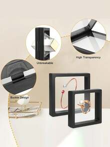 10/5/1pc PE Film Anti-Oxidation Transparent Jewelry Display Box, Anti-Oxidation Jewelry Box, Dust-Proof Jewelry Floating Storage Box, Multi-Functional Portable Jewelry Storage Box, PE Film 3D Floating Display Box - Multicolor - View 8