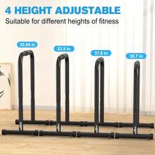 RELIFE REBUILD YOUR LIFE Dip Station Functional Heavy Duty Dip Stands Fitness Workout Dip Bar Station Stabilizer Parallette Push Up Stand - 黑色 - 查看 5