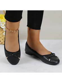 Womens Low Block Chunky Heels Pink Pumps Ladies Dress Shoes Round Toe Comfortable Office Slip On Shoes ROUDI-1 - 黑色 - 查看 3