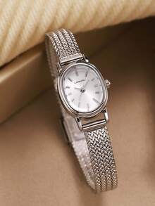 LIANDU Vintage Silver-Tone Women's Quartz Watch - Chic Oval Stainless Steel Bracelet With Analog Display, Perfect For Everyday Wear, Birthday Gifts, Parties, Holiday Gatherings, And As The Ideal Gift For Yourself Or Friends - 銀色 - 查看 4