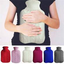 2L Knitted Hot Water Bottle Bag Warm Knitted Cover - Multicolor - View 6