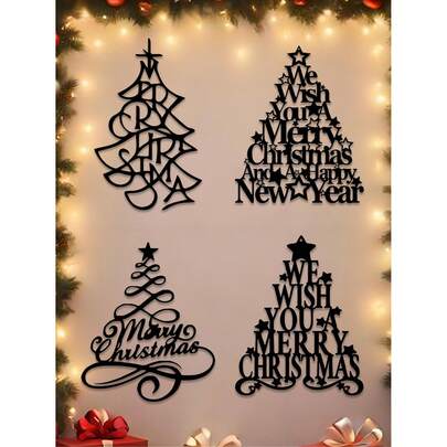 1 件金属圣诞树墙饰，圣诞欢乐装饰，适合室内和室外使用，带星星装饰，适用于客厅，庭院使用，家居装饰，墙面装饰，家居装饰客厅，卧室装饰，卧室配件，客厅装饰，房间装饰，家居装饰，厨房装饰，房间装饰卧室，房屋装饰，金属墙饰，波西米亚风格家居装饰