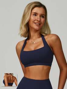 MASKERT Women's Tank Top, Sports Vest, Yoga Suit Vest, Tight Fitting Running Exercise Vest, High Elasticity Fitness Vest, Comfortable And Skin Friendly For Home Leisure - Màu xanh hải quân - Xem 1