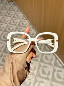 1pc Women's Fashion Hollow Frame Eyeglasses - Clear - View 2