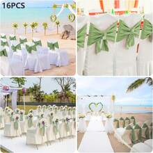 6/16pcs Blue Satin Bowknot Chair Sash, Universal Chair Ribbon DIY Backstrap, Suitable For Wedding, Party, Reception, Event, Banquet, Hotel, Home Chair Decor (7x108 Inches) - Multicolor - View 17
