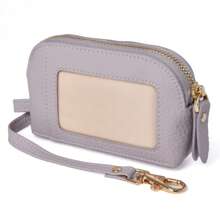 Portacartas de crédito para mujer - Cartera pequeña para mujer con ventana de identificación y correa retráctil para la muñeca - Cartera portacartas - Cartera de dinero unisex mini cartera monedero cartera útiles escolares cartera de muñeca cartera portacartas