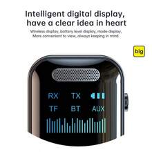 VAORLO 4-In-1 Bluetooth 5.4 Audio Receiver/Transmitter, Supports 3.5mm AUX Audio Input, TF Card Expansion, Stereo Music Playback, LED Display, With Microphone, Wireless Adapter, Suitable For Car, TV, Computer - Black - View 7