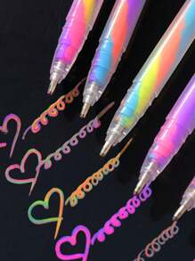 1 قطعة/6 قطع قلم جل بألوان متدرجة، (6 قطع/علبة) بألوان عشوائية، قلم دفتر بألوان متدرجة، قلم رسم غرافيتي بألوان قوس ، لمسة واحدة متعددة الألوان، قلم جل إبداعي جذاب للطلاب، قلم رسم غرافيتي DIY، قلم بألوان خاصة لبطاقات التهنئة للطلاب، مقاوم للماء وثابت اللون، كتابة سلسة، مناسب للغاية للرسم والتلوين.