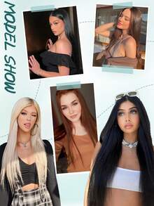 nimoki 22Inch Invisible Wire Hair Extensions For Daily Use Straight Wire Hairpiece Synthetic Hair Extensions With Transparent Adjustable Wire For Women(Redwood) - Redwood - View 6
