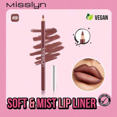  Chì kẻ môi MISSLYN Silky Lip Liner Pencil, Chì kẻ môi, Dễ sử dụng, Màu sắc lâu trôi, Kẻ viền chính xác, Không lem, Chỉ cần một lần kẻ, Mềm mượt như lụa, Trang điểm môi, Hiệu ứng 3D, Thiết kế dạng bút chì gỗ, Hình dáng bút chì cổ điển
