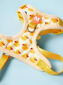 PETSIN 卡通鸭子狗背带和牵引绳套装可调节小狗项圈带宠物猫背带背心适用于法国斗牛犬散步配件 - 查看 7