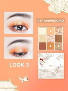 CATKIN Eyeshadow Palette, Shimmery Eyeshadows With Matte And Glitter Finishes, High Color Payoff, 9 Shades, Neutral Color Scheme, C11 Cappuccino - Cà phê C11 Cappuccino - Xem 10