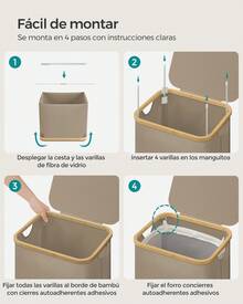 SONGMICS Laundry Baskets - 淺棕色 - 查看 6