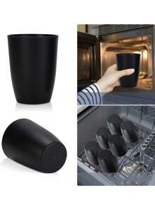 2/4/6/8 件塑料 PP 杯，适用于果汁、牛奶、冷/热饮、家庭、厨房、餐厅、露营、野餐 - 黑色 - 查看 3