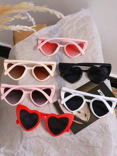 11只心形眼镜，多巴胺色，男女通用，时尚现代，适合外出、运动、派对、圣诞节、婚礼、生日、新年等各种场合。