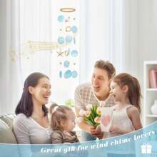 1pc Starfish Mirror Wind Chime, Artistic Wooden Shell Wind Chime, Home Window Sill Entryway Decor, Beach House Decor, Home Decor, Gift, Yard Garden Decoration, Christmas Decor, Christmas Ornament, Thanksgiving Christmas Gift - White - View 8