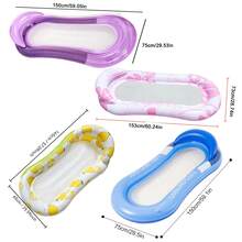 1pc Inflatable Swimming Pool Float With Headrest, Adult Sunbathing Lounger Floating Mat, Suitable For Summer Swimming Pool, Lake, Beach Party