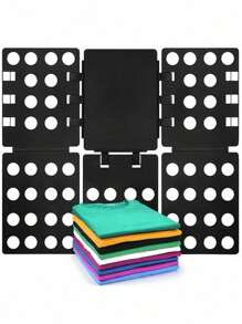 1pc Shirt Folding Board, Shirt Storage Rack, T-Shirt Folding Board, Easy & Quick Clothing Folding Tool For Adults & Kids, Minimalist Design For Spring & Summer Tops - Multicolor - View 2