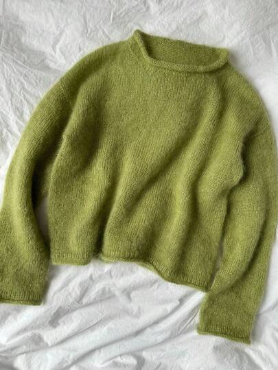 Suéter de punto de cuello alto de mohair casual para mujer, otoño/invierno