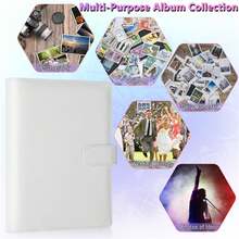 1个A5照片相册保护套，PU皮革材质，偶像照片收藏文具，带25个卡槽 - 彩色 - 查看 5