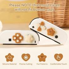 Buttons Sticker Joystick Cover Caps, Cross DPad Button Caps Silicone Thumb Grips Set Compatible With Nintendo Switch/OLED Controller Star Baby - 咖啡棕 - 查看 2