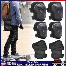 6Pcs Adults Skating Protective Gear Knee Pads And Elbow Pads Wrist Adjustable - as pic - View 3