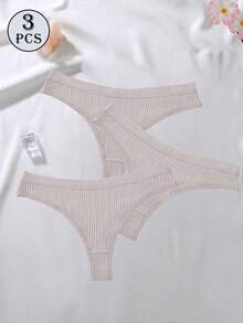 Bộ 3 chiếc quần lót dây gợi cảm dành cho nữ, quần lót G-string cạp thấp không đường may, mềm mại. - trắng - Xem 4