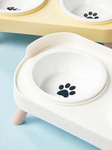 PETSIN New Cat/Dog Elevated Double Bowls, Integrated Food And Water Bowls On High Stand, Available In Plastic/Stainless Steel/Ceramic, Multiple Colors To Choose For Your Beloved Pets - Multicolor - View 3