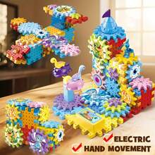 80 件 DIY 多形恐龙旋转积木套装，齿轮连接旋转建筑玩具，生日和圣诞礼物，适合 3 岁及以上儿童 - 均碼 - 查看 3