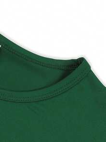 Plus Size Customized Graphic Print Long Sleeve Pajama Top, Fall & Winter, Cozy, Christmas - Green - View 3