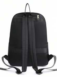 防水大容量多功能时尚街头风格休闲背包 - 黑色 - 查看 5