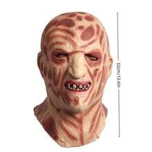 1 件恐怖鬼魂乳胶全头面具，搞笑秃头黑帮设计，适用于密室逃脱、节日鬼屋、恐怖化妆舞会 - 彩色 - 查看 7