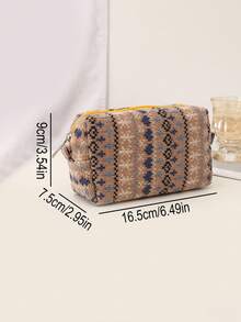 1 Stück Weihnachts-Themen Make-up Tasche, kreatives Weihnachts-Design in Rot, Blau, Grün und anderen Farben, geeignet für die tägliche Kosmetikaufbewahrung von Mädchen, Reiseaccessoires - modische tragbare Aufbewahrungsutensilien