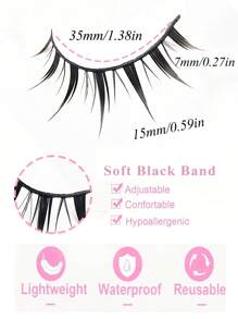 Asiteo 10 Pairs Natural False Eyelashes Manga Lashes 3d Faux Mink Lashes Soft Winged Natural Realistic Eyelash Extension Strip Lashes, Lashes, Eyelashes, Fake Lashes