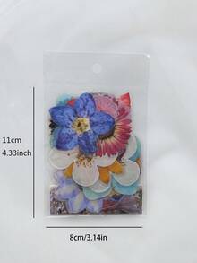 40pcs/Pack Flower Decorative PET Stickers, Scrapbooking Materials - Multicolor - View 3