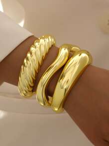 2pcs Retro Elegant Bohemian Floral Bow Adjustable Open Bangle Bracelet, Vintage Rustic Simple Personalized High-End Basic Stacking Jewelry For Women, Suitable For Daily Outfit, Gift For Friends, Family, Girlfriend, Valentine's Day, Mother's Day, All Season