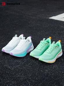 Giày chạy bộ nữ mùa xuân & hè với đế carbon, chất liệu lưới thoáng khí, chống trượt và chống mài mòn, thích hợp cho tập luyện hàng ngày, thi đấu và tập gym. Ưu đãi đặc biệt nhân Ngày của Mẹ. - Màu tím hoa cà - Xem 12