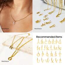 1pc Gold Stainless Steel Initial Letter Pendant, 26 English Alphabet Gold Charms, Suitable For Jewelry Making, Earrings, Necklaces, Bracelets, Anklets, Bag Charms, Keychains, Phone Case Decorations, Summer Beach Accessories, Back To School/Graduation Gifts, Halloween, Christmas