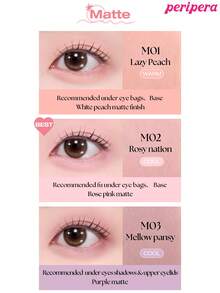 Peripera K-Beauty MOOD IN SHADE 眼影棒，附暈染刷頭，單色眼影筆，可用於眼影、下眼線與眼袋，高光亮澤閃粉提亮筆，柔和自然暈染，輕盈順滑，日常妝容 - #M01 LAZY PEACH - 查看 7