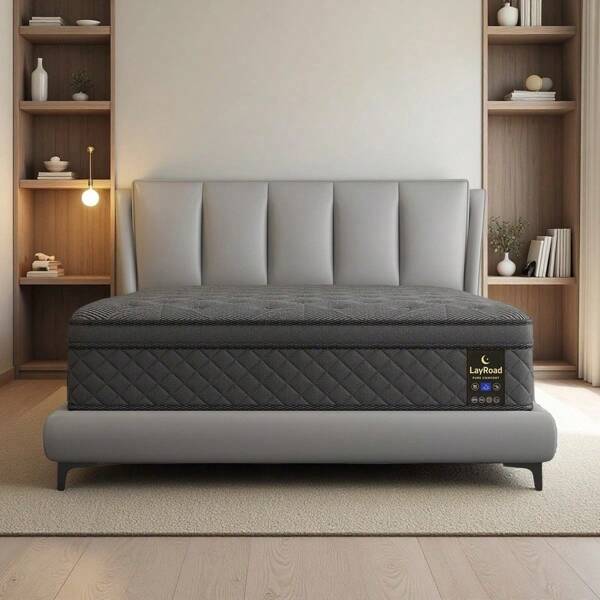 LoyRoad 12/14 Inch Memory Foam Queen Mattress, Twinxl, Full, Queen, King Mattress, Built-In Independent Pocket Spring, Provides Edge Support, Medium Hardness, Does Not Contain Fiberglass, No Odor, Strong Breathability, Anti-Fall And Wear-Resistant