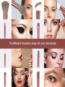 13 Makeup Brush Set Plus Storage Bag Non-Shedding Eyeshadow Brush Soft Ultra Soft Affordable Brush Super Soft Non-Shedding Beginner Makeup Artist 13 Set Brush Eyeshadow Brush Contouring Brush Makeup Set Eyeshadow Brush Soft Makeup Brush Eye Cheek Brush Set