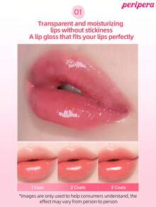 Peripera K-Beauty Water Bare 鏡面水感唇釉，玻璃唇彩，豐唇效果，自然保濕，輕盈不黏膩，提亮光澤，持久舒適，口罩友善，無白膜 - #16 Cute Pink - 查看 6