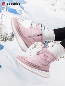 baasploa 女士户外雪地靴 时尚防滑女士冬季加厚鞋 时尚女士雪地靴 - 粉色 - 查看 3