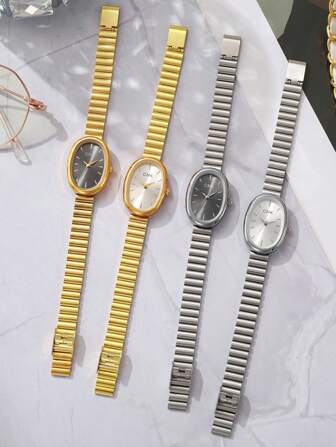 1 款全新时尚休闲椭圆形表盘石英表，简约优雅奢华小巧可调节表带经典石英表非常适合日常佩戴、生日礼物、派对、节日聚会，也是送给自己或朋友的理想礼物