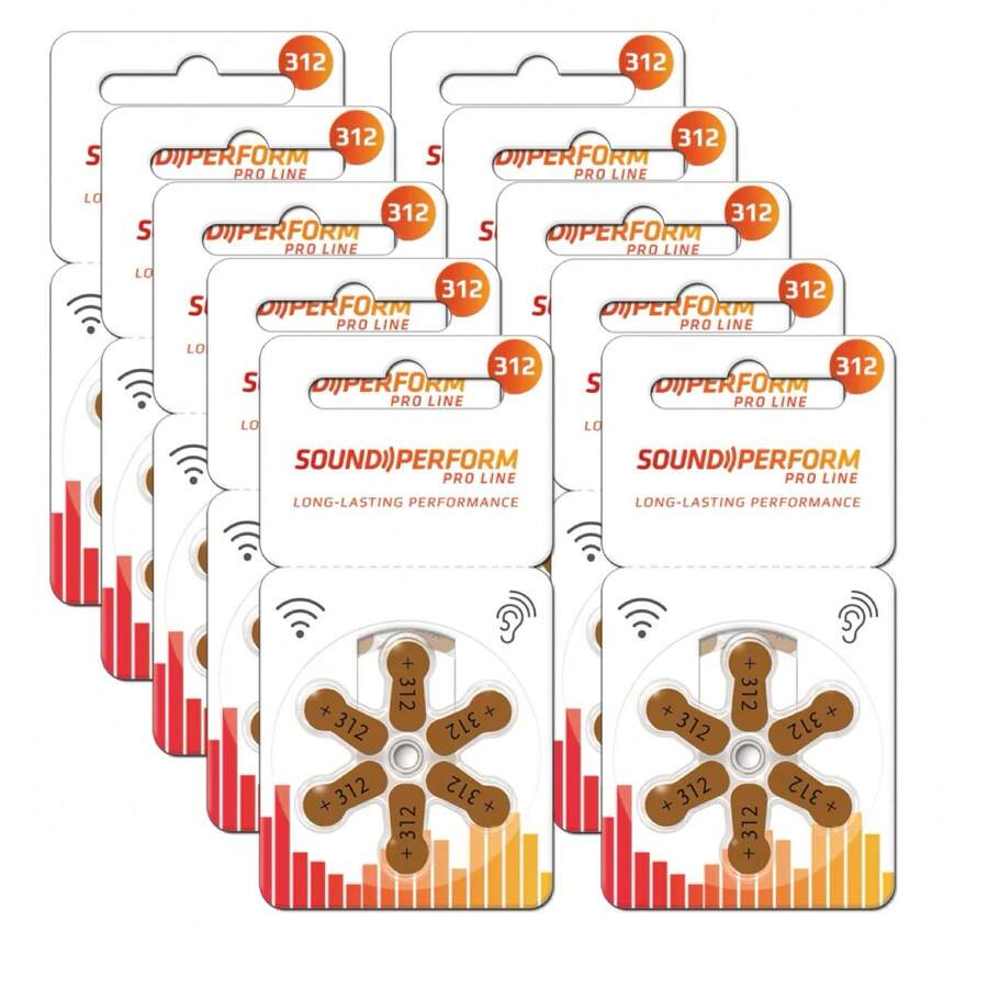 60 SOUND PERFORM Hearing Aid Batteries - Size 312 - BROWN SEAL - 鏽棕色 - 查看 1